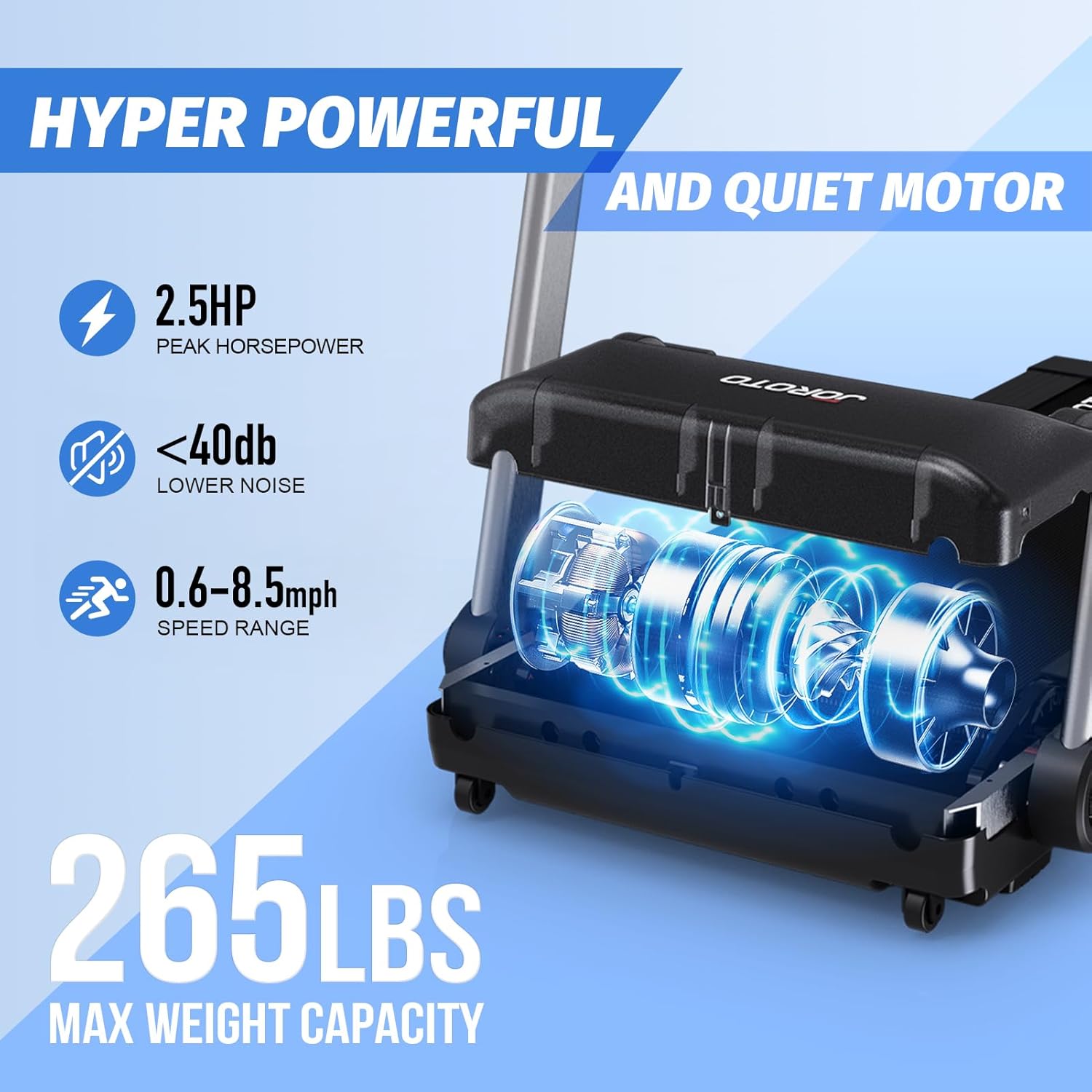 JOROTO Klappbares Laufband für Zuhause – Fitness-Laufband mit App & LED