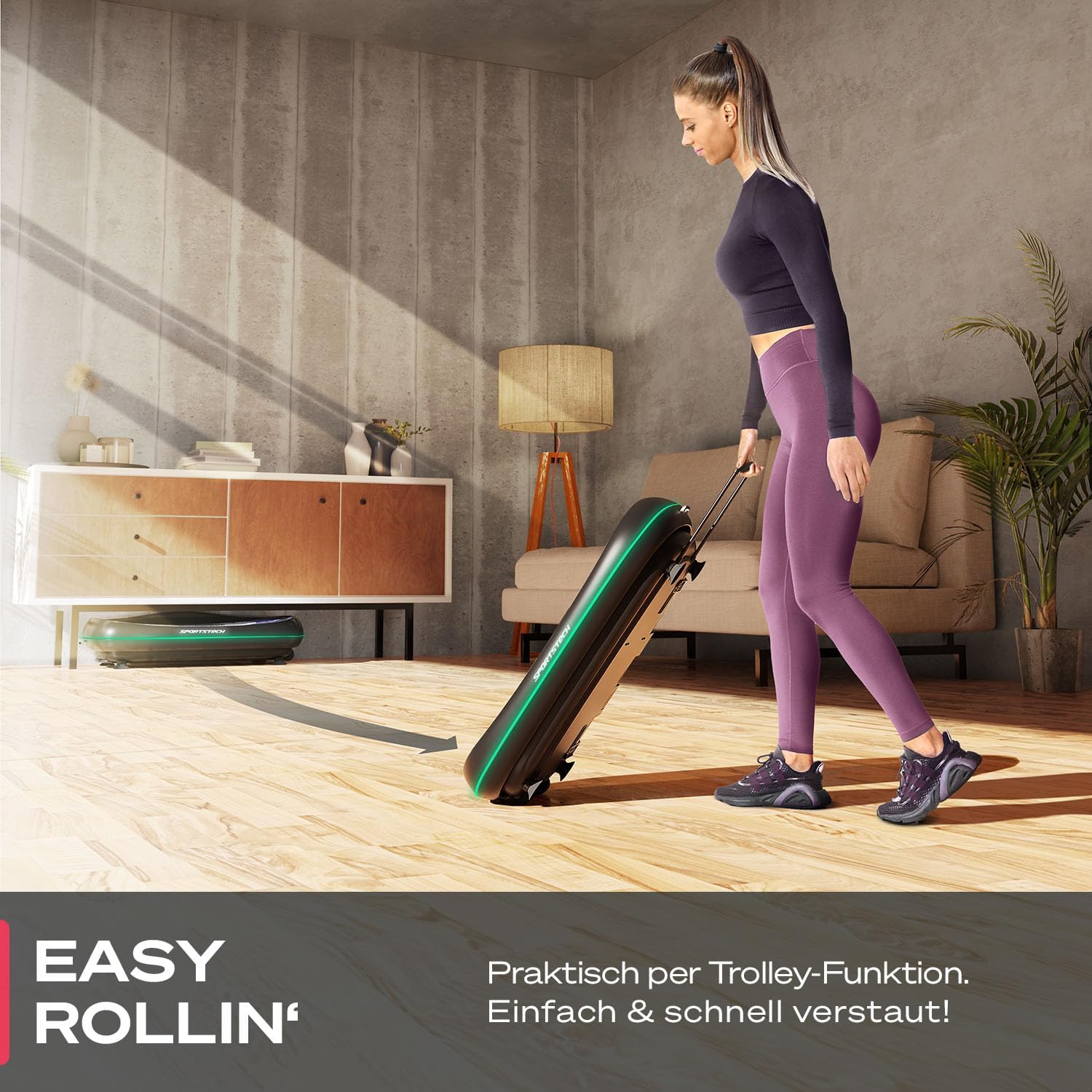 Sportstech 4D Vibrationsplatte: Smart LED, Bluetooth, Fitness & Yoga