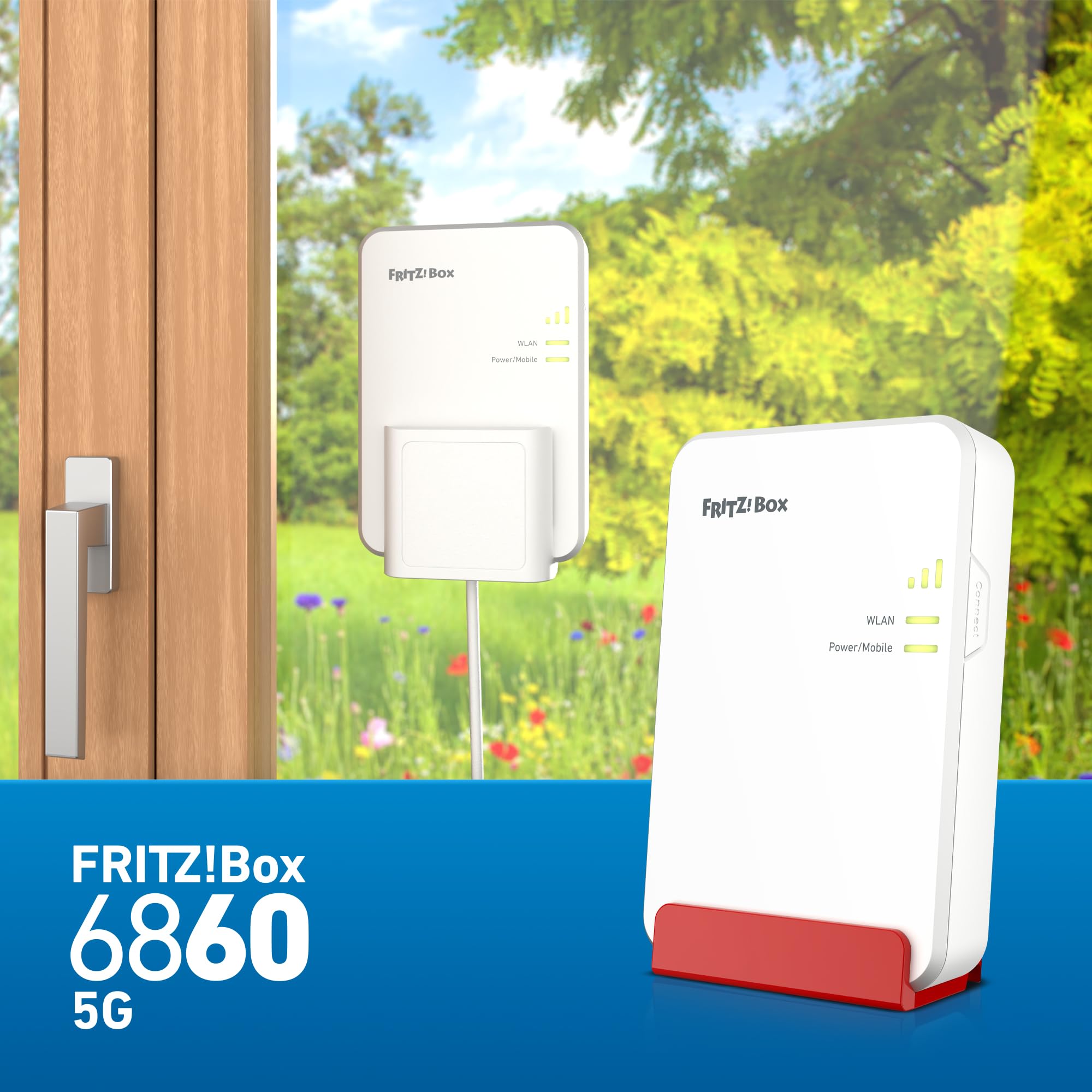FRITZ!Box 6860 5G – Mobilfunk-Router mit Wi-Fi 6, PoE+, DECT & IP65-Gehäuse