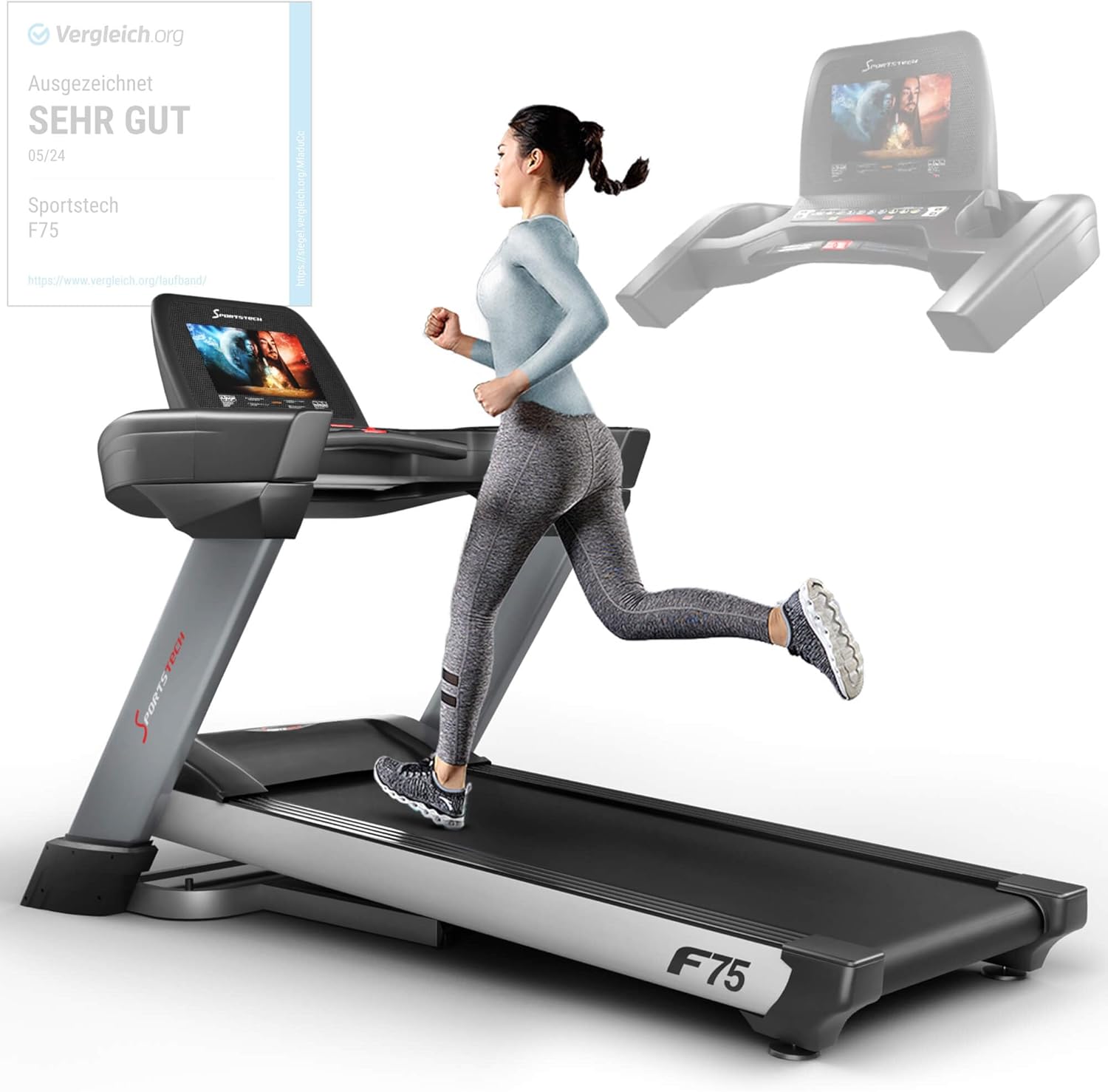 Sportstech F75: Profi-Laufband, klappbar, 7 PS, Android, Made in Germany