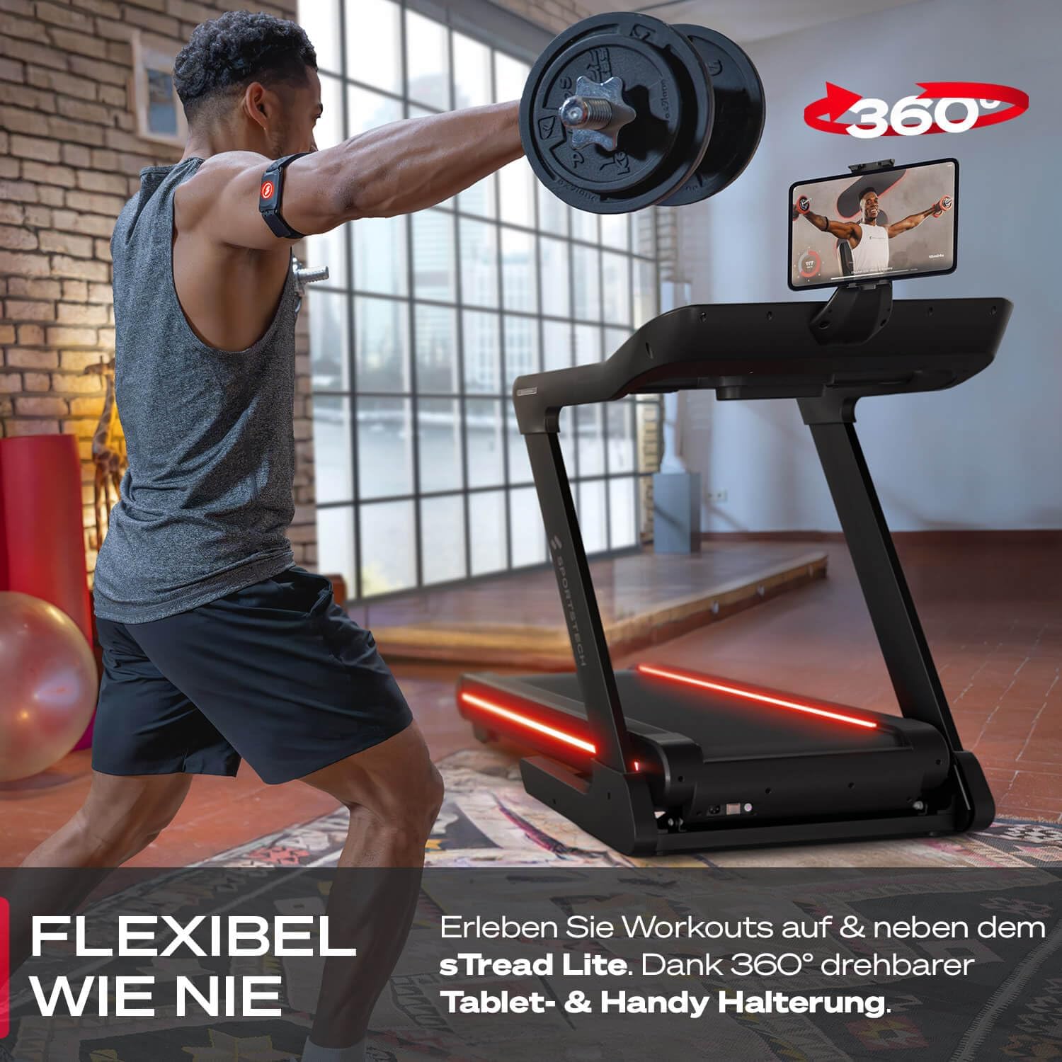 Sportstech sTread Pro/Lite: Klappbares Laufband, 20 km/h, 17 % Steigung