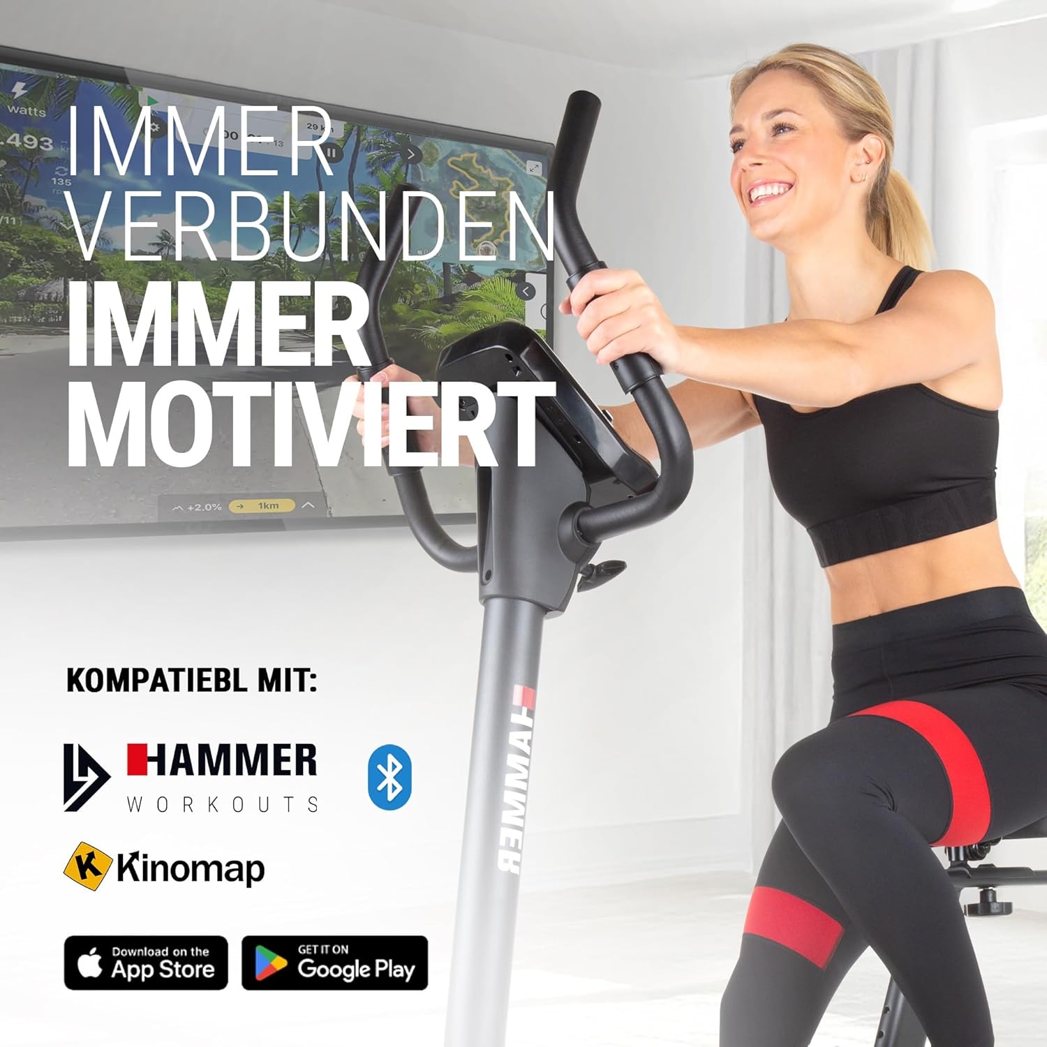 Hammer Cardio XT6/XT7 Ergometer Heimtrainer Fahrrad mit Bluetooth & App