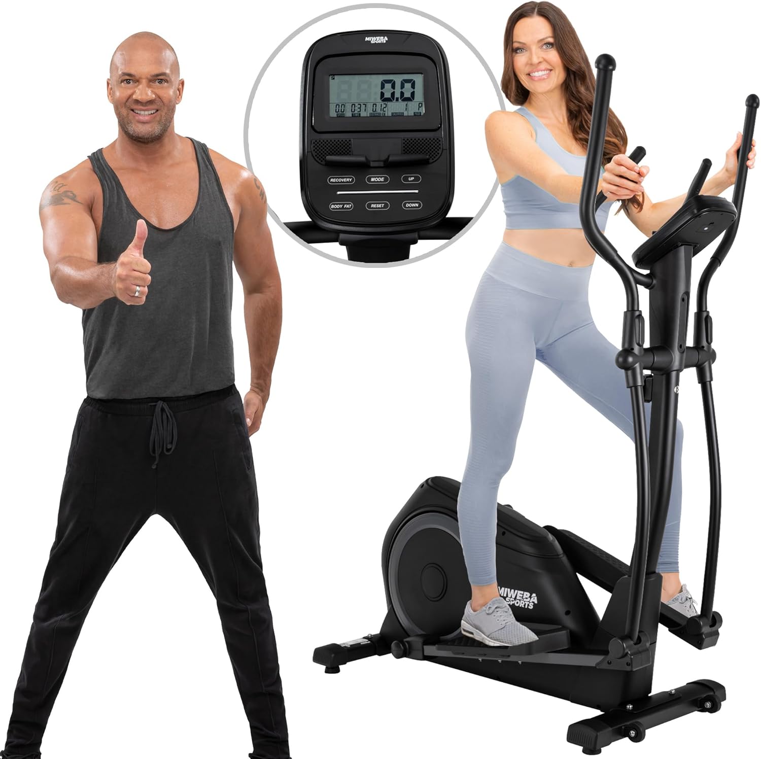 Miweba Sports MC500 Crosstrainer: Leise, 7kg Schwungmasse, LCD Monitor, Heimtrainer