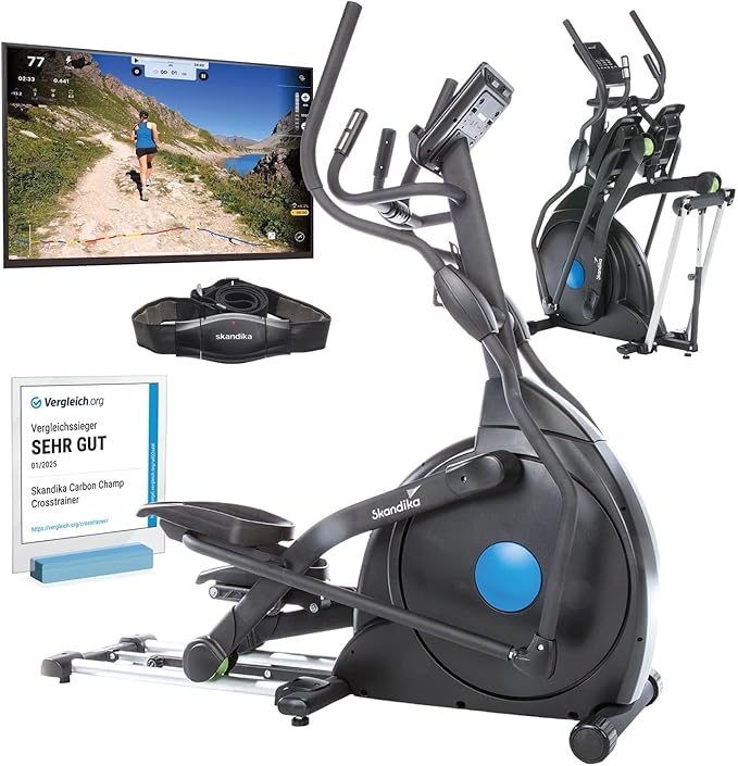 Skandika CardioCross Carbon Champ Elliptical Trainer | Bluetooth & Kinomap