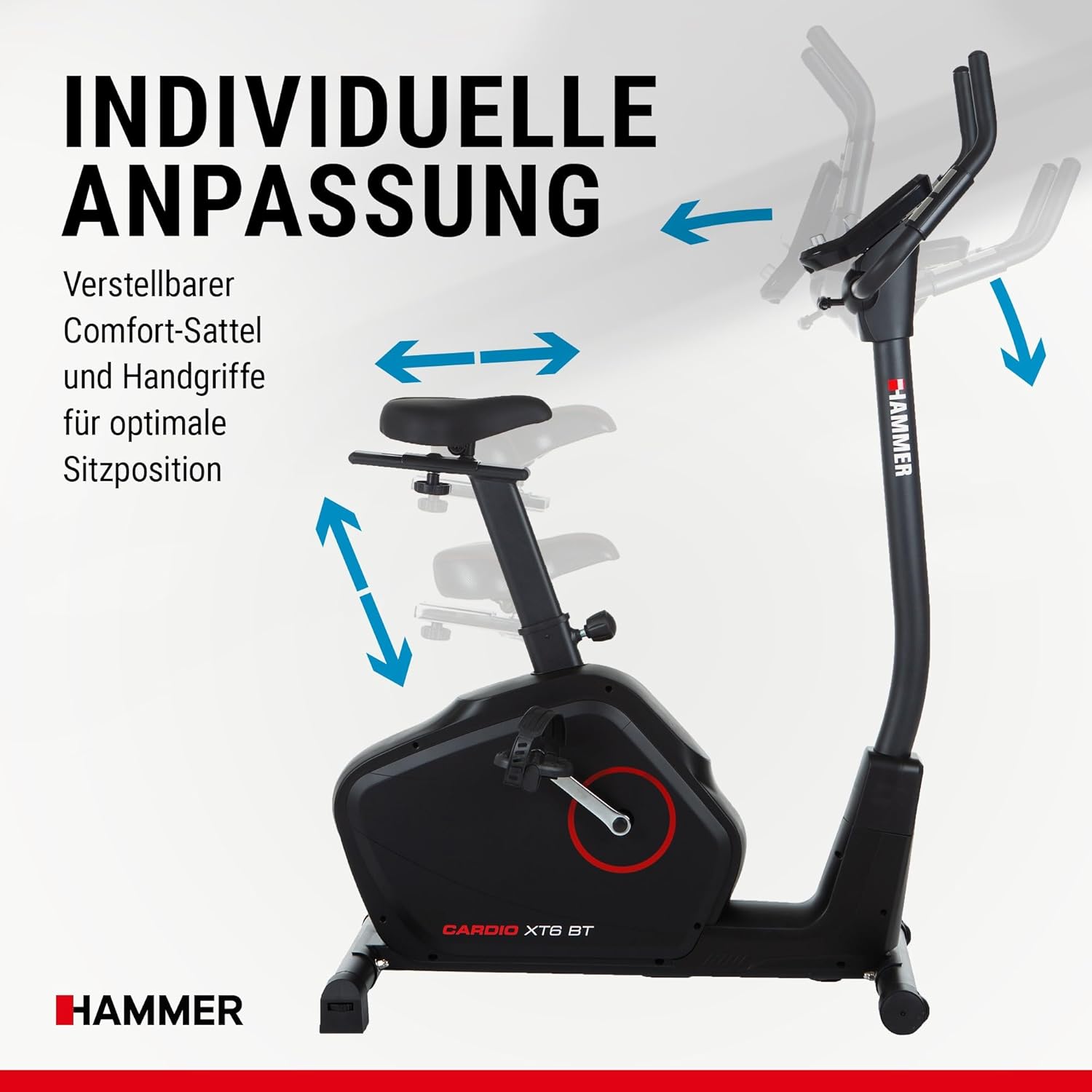Hammer Cardio XT6/XT7 Ergometer Heimtrainer Fahrrad mit Bluetooth & App