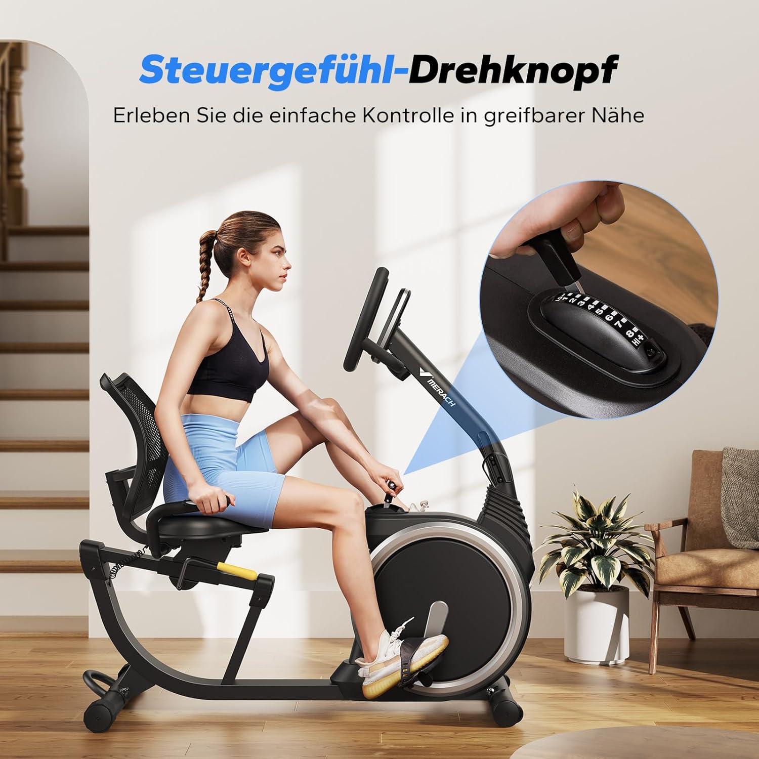 MERACH Recumbent Exercise Bike for Home Cardio Workout with Bluetooth
