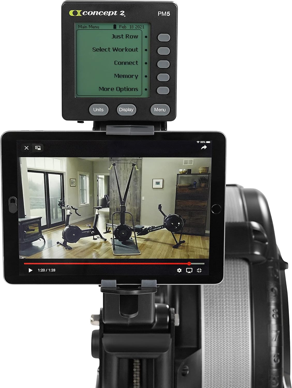 Concept2 RowErg Modell D: Rudergerät mit Luftwiderstand, Standardbeinen, Schwarz