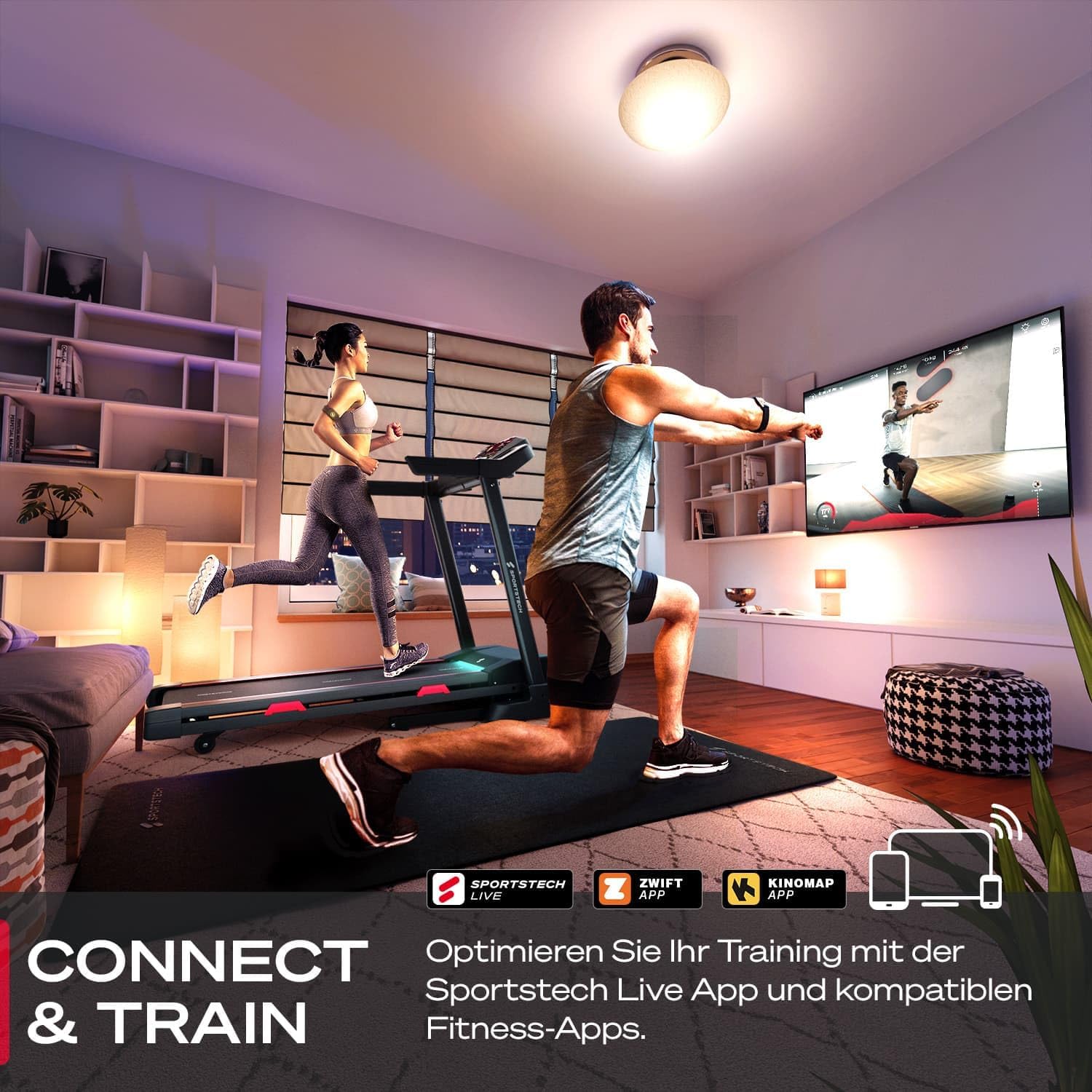 Sportstech F31s: Profi-Laufband, 4,5 PS, 16 km/h, Bluetooth & App