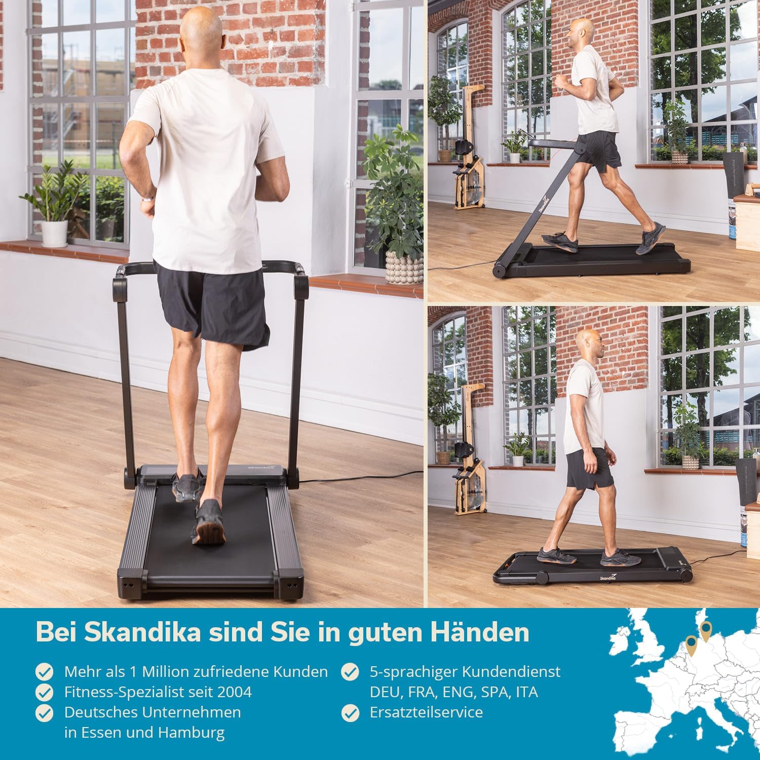 Skandika Nordik Laufband für Zuhause & Büro | Walking Pad mit Steigung