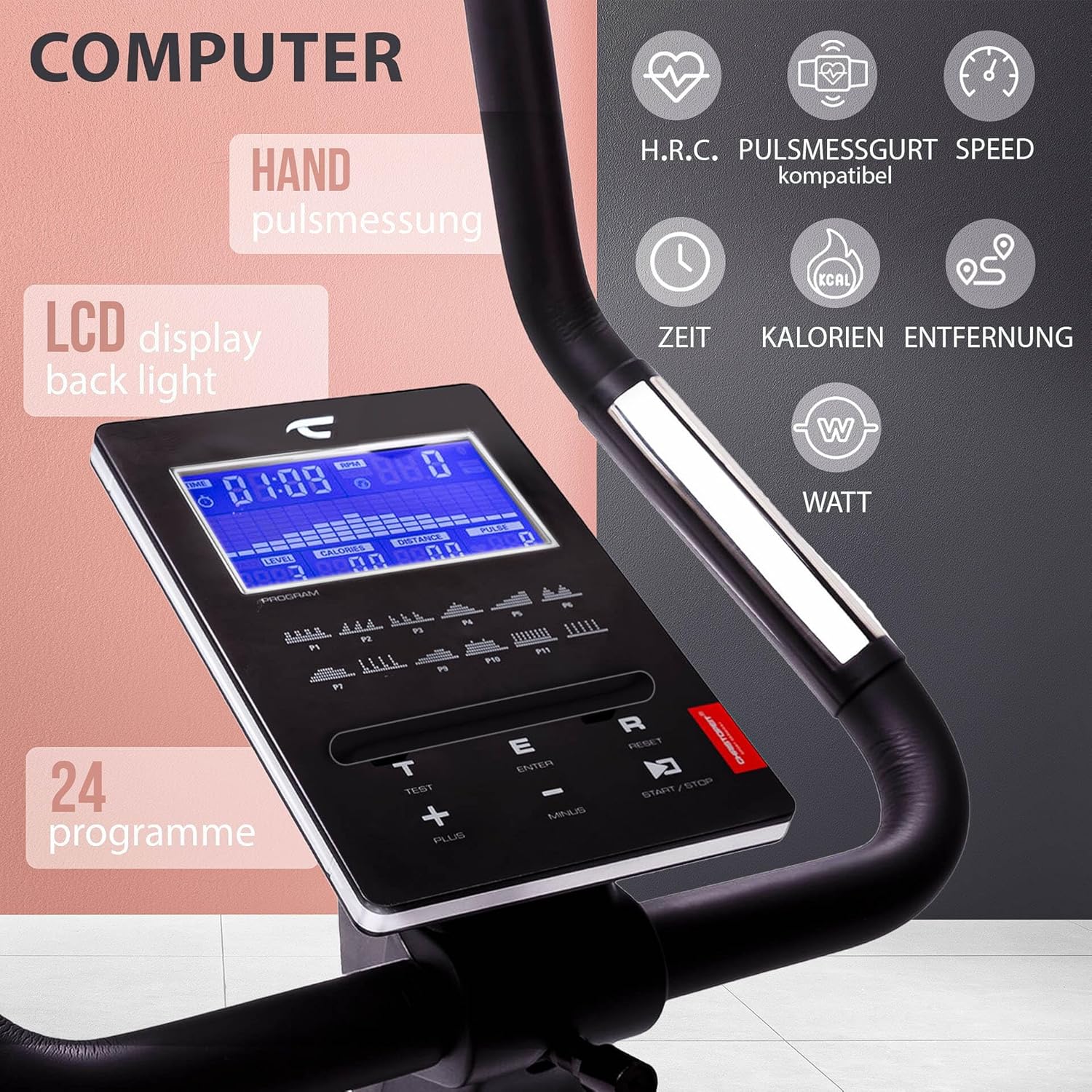 Christopeit ET 6: Ergometer mit 24 Stufen, 12 kg Bremssystem, 150 kg Traglast