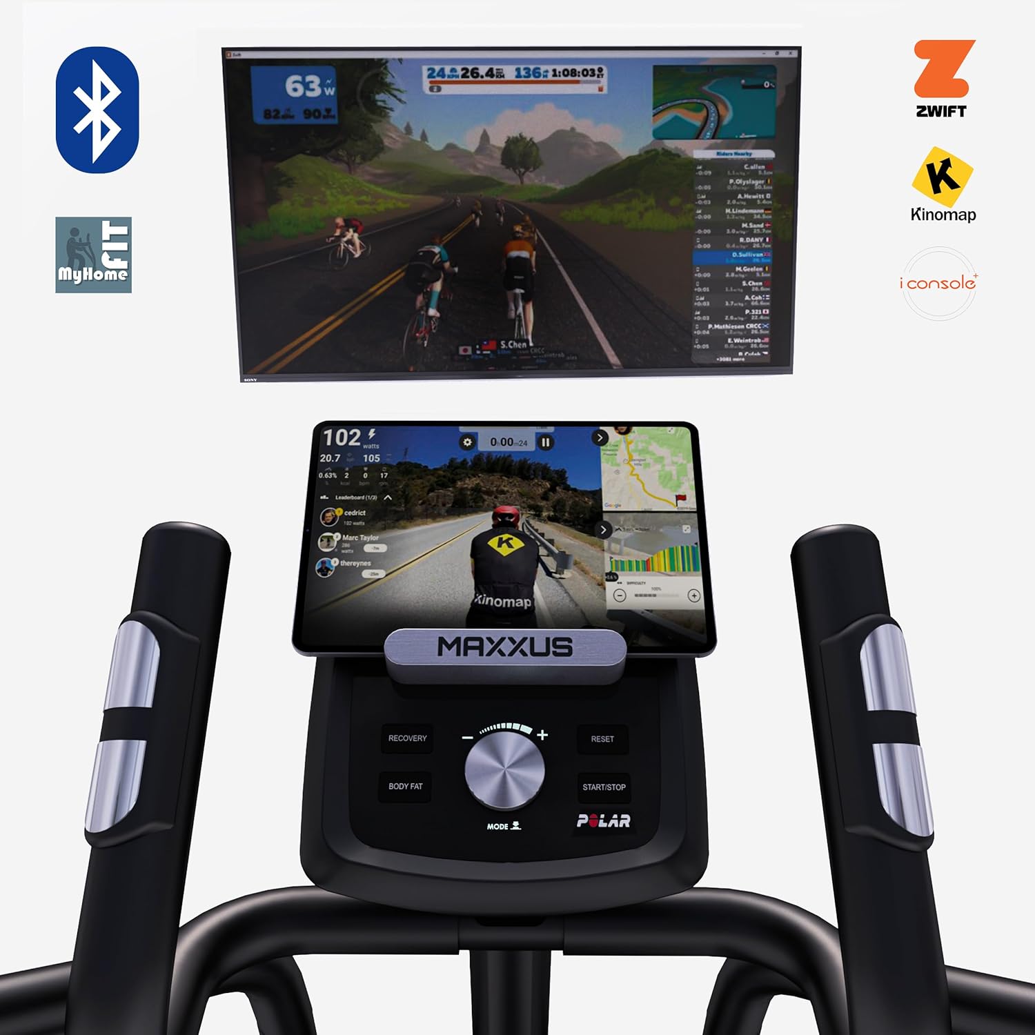 MAXXUS CX 5.1 Crosstrainer: App Compatible, Quiet, Bluetooth, Magnetic Brake